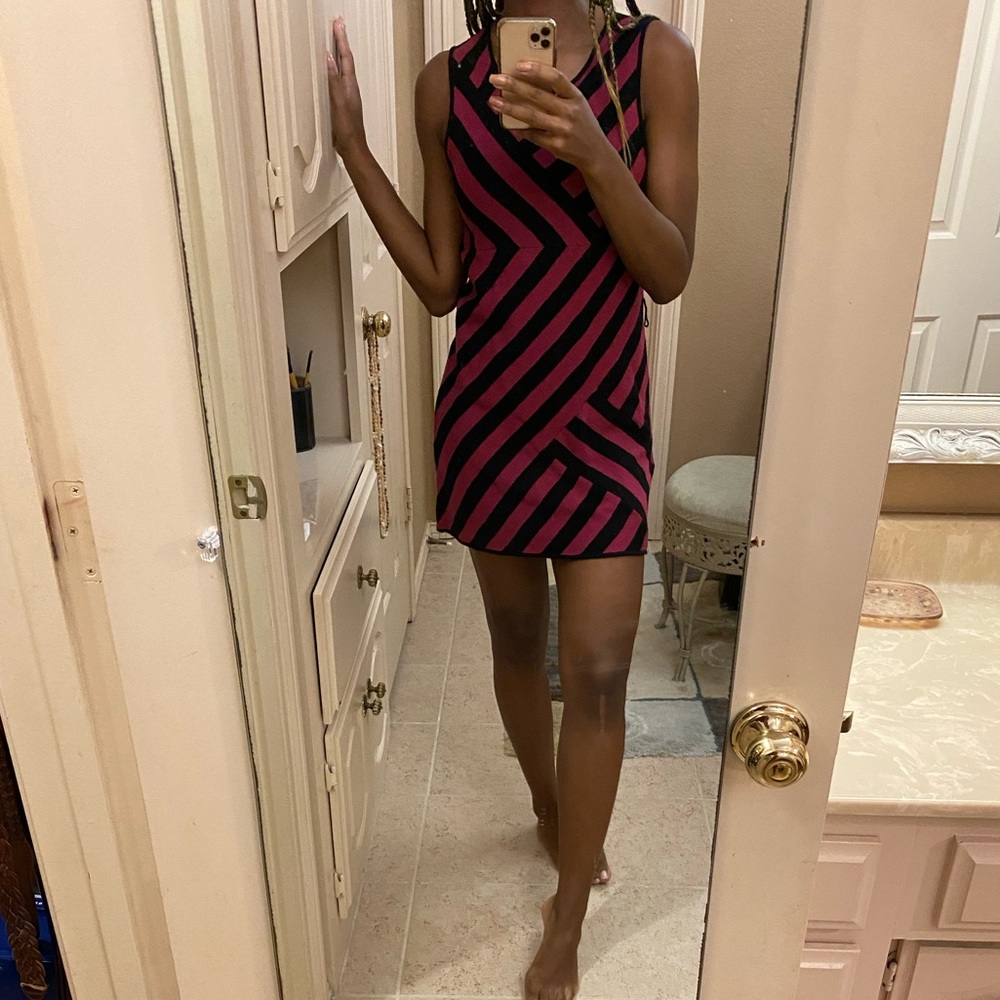 Pink/Blk Stripped Alice + Olivia Sweater Dress